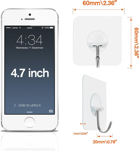 Adhesive Hooks Heavy Duty, 15lb(Max) 180 Degree Rotating Wall Sticky Hooks for Hanging Wall Hangers Without Nails Seamless Stick on Bathroom Kitchen Office Outdoors-10 Packs