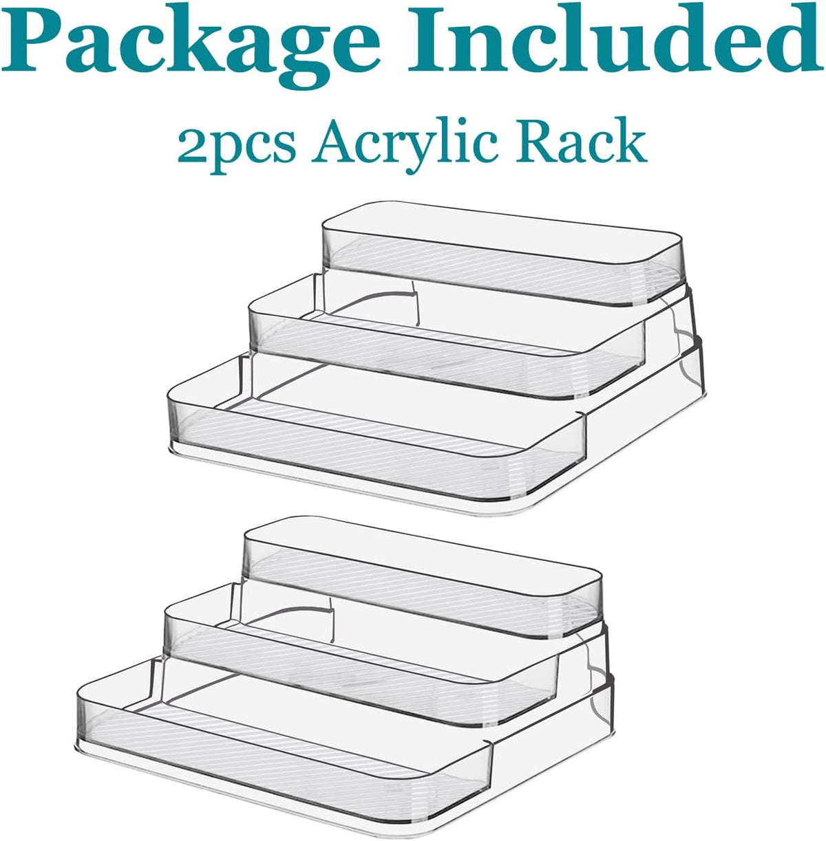 Acrylic Spice Rack, No Assembly Clear 3 Tier Condiment Bottle Shelf Vanity Organizer for Cabinet Kitchen Bathroom