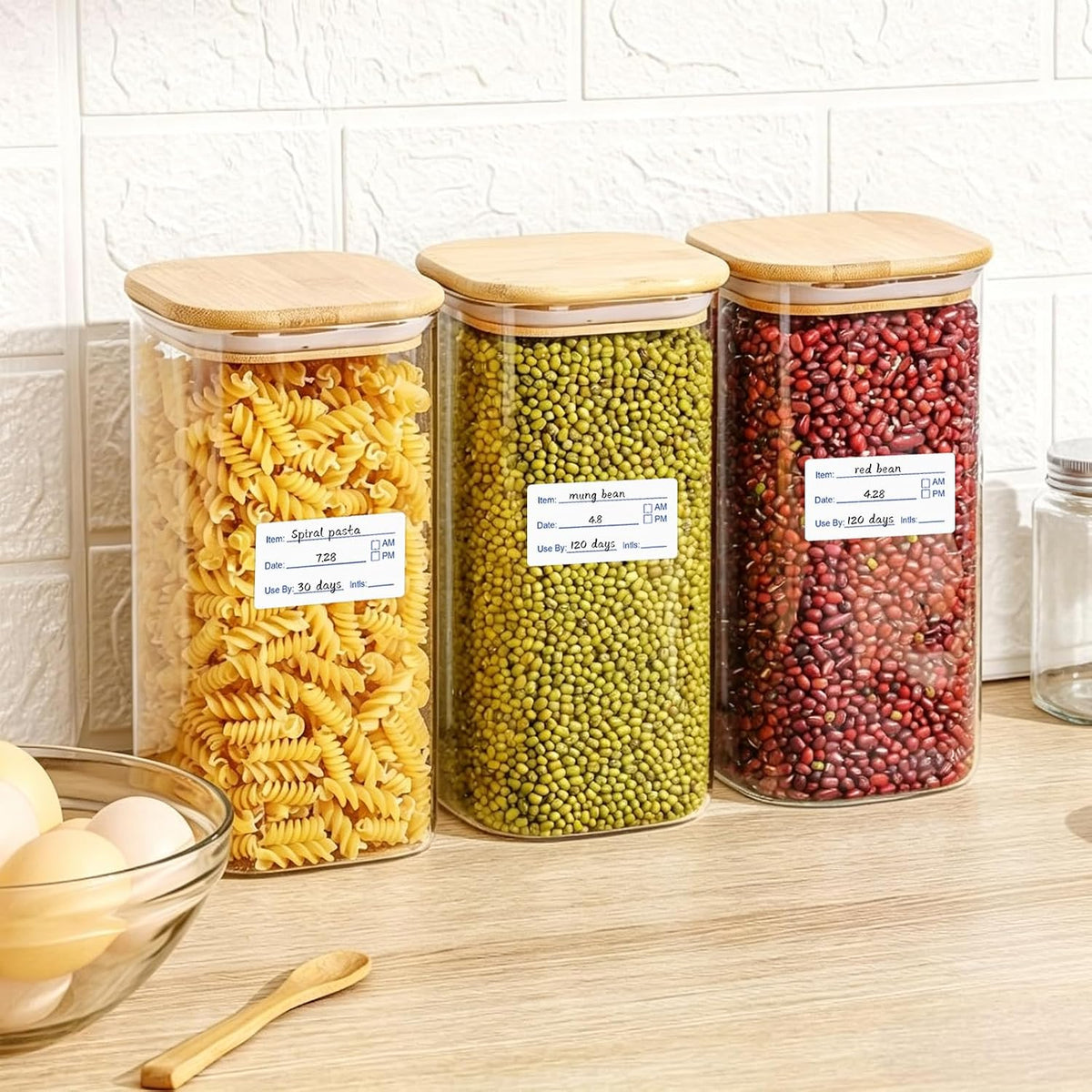 1400 Pcs Removable No-Residue Food Label Stickers, 1 x 2 Inch Date Stickers | Waterproof, Oil-Resistant, and Tear-Resistant Labels for Food Containers, Easy to Write On – Blue & Red