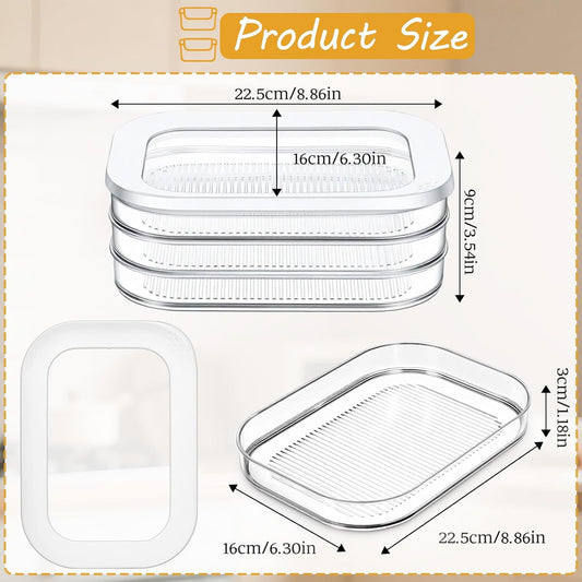 6 Pcs Deli Meat Container for Fridge Stackable Bacon Cheese Container Lunch Meat Food Storage Boxes with Lid for Cold Cuts, Cheese, Lunchmeat, Salami