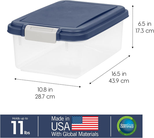 Dog Food Storage Container, Up to 11 lbs, Navy, Made in USA | BPA-Free, Airtight Seal, Best for Cat Food, Bird Seed, Chicken Feed, Pet Toys, Treats, Pellets