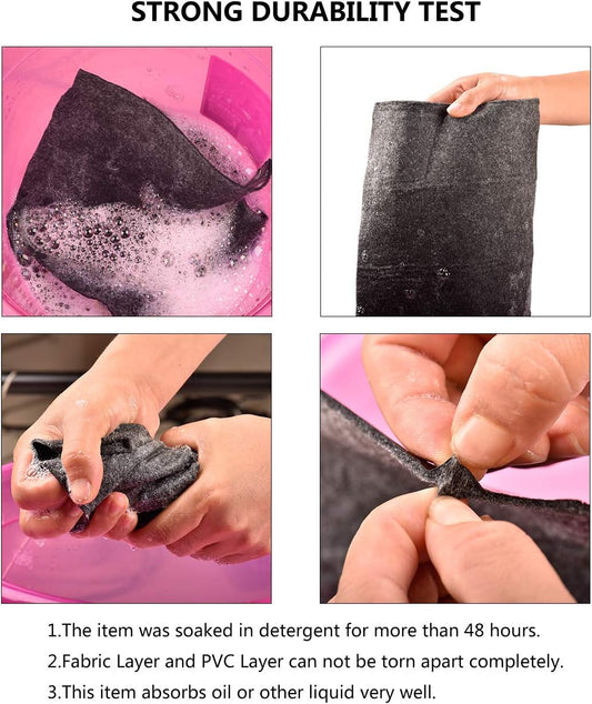Under The Sink Mat for Cabinet,Drawer,Kitchen Tray Drip,Cabinet Liner,Absorbent Fabric Layer,Anti-Slip Waterproof Layer,Reusable,Washable