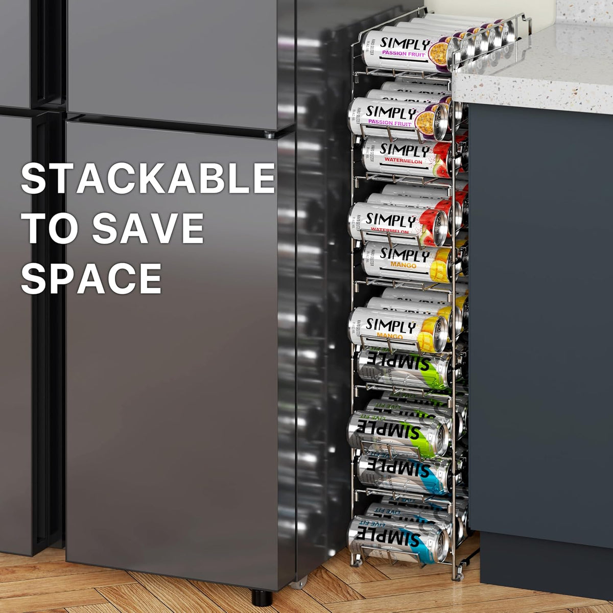 2-Pack Stackable Beverage Soda Can Dispenser Rack, White