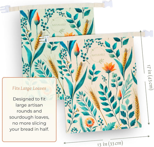 Beeswax Bread Bag for Homemade Bread & Beeswax Wrap Set