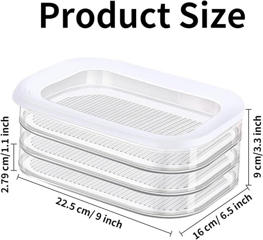 2 Pcs Deli Meat Container for Fridge, Stackable Food Storage Boxes with 2 Lids, Bacon Lunch Meat Container for Refrigerator, Meal Prep Containers for Bacon, Lunch Meat, Cold Cuts, and Cheese