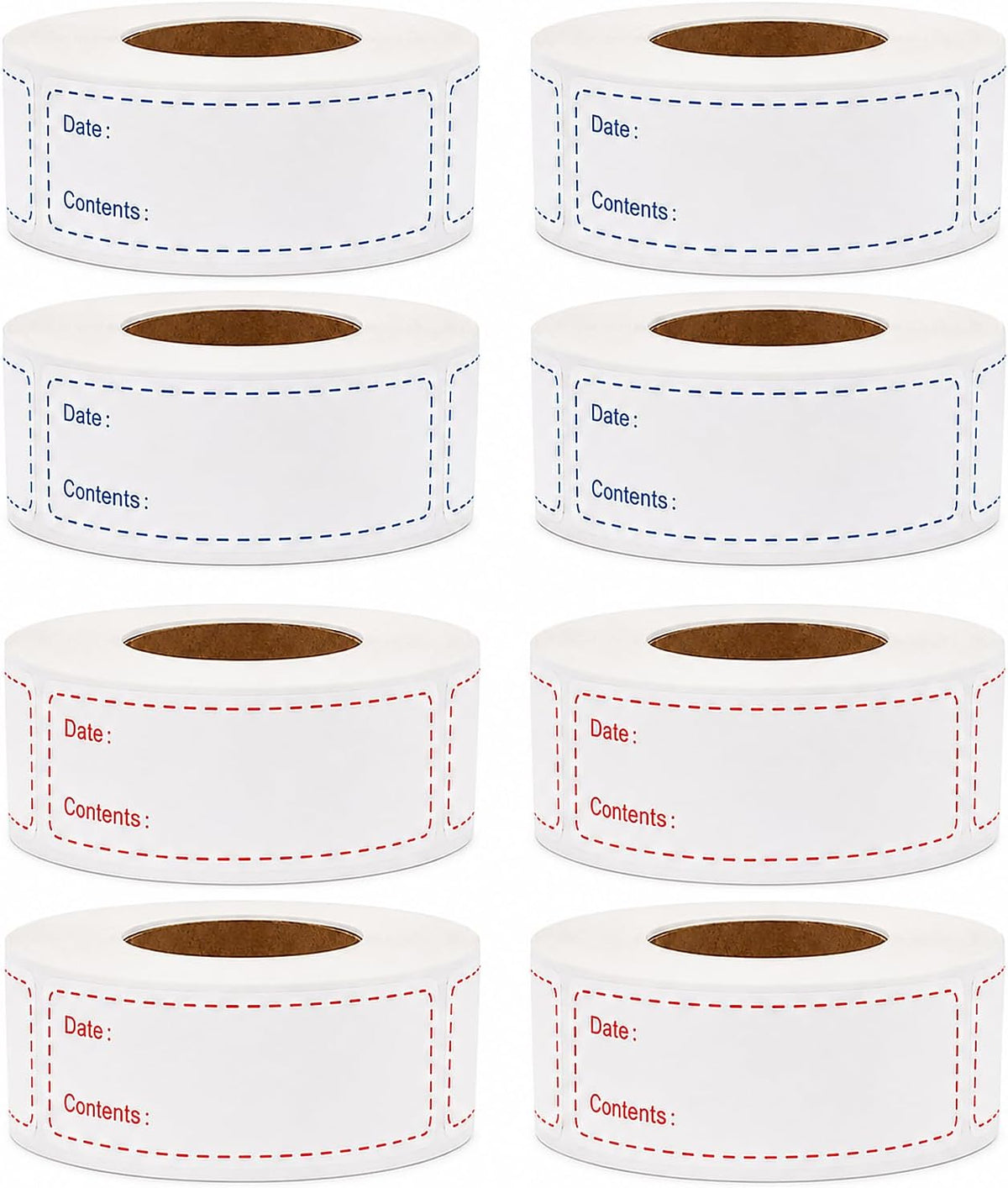 1 X 3 Inch Food Labels, Removable Freezer Labels for Kitchen, 2 Rolls 600 Pieces Date Label Stickers, Easy to Write On, No Residue
