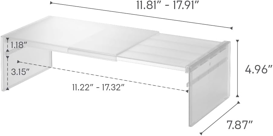 Home Tower Adjustable Extendable Refrigerator Storage Rack - 2-Level Height Adjustable Shelf For Fridge Organization - Customizable Width, Easy Assembly, Fits 2L Bottles - Plastic - | Adjustable extendable refrigerator storage rack with customizable