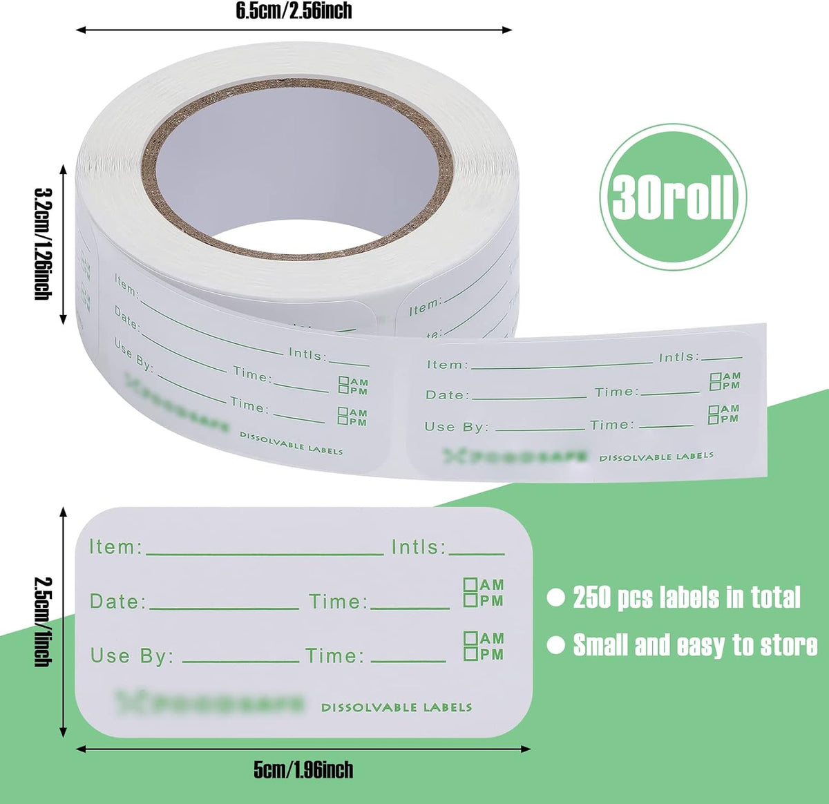 1500 Pcs Food Labels for Catering Food Date Storage Label 1" x 2" | Removable Freezer Labels for Containers Easy Remove, Food Safety Date Sticker for Kitchen Restaurant Home Supplies