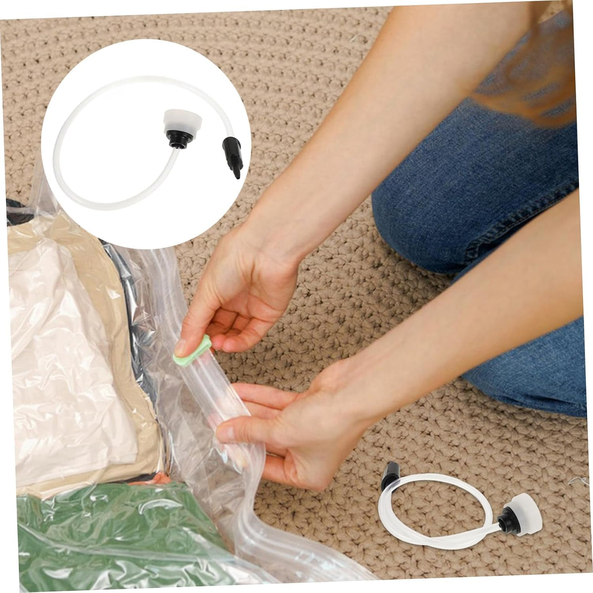 2 Pack Vacuum Sealer Hose Adapter Tube, Plastic, White