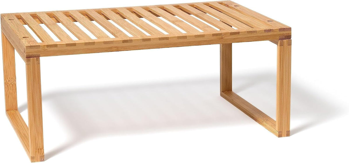 Bamboo Kitchen Cabinet Shelf for Organizing a Pantry, Countertop, or Bathroom, 15 5/8" x 10" x 6 1/4"
