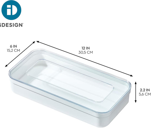 Sandwich Bag Organizer - Plastic Food Storage Bag Holder for Kitchen Drawer, Clear/White