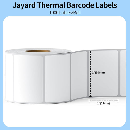 Direct Thermal Label 2x1, Thermal Labels for Barcodes, Return Address, File Folders - Barcode Stickers Compatible with Rollo, Munbyn, Zebra, Godex - 1Roll, 1000 Lable