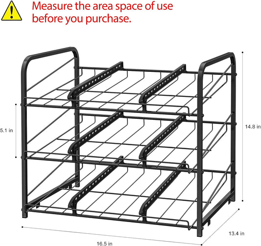 Can Organizer for Pantry Stackable 2 Pack, Can Storage Organizer Rack Stacking Can Dispensers Small Space Holds up to 36 Cans for Pantry, Kitchen, Cabinet- Brown