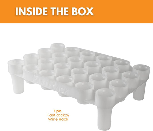 24-Bottle Wine Bottle Drying Rack | Stackable | White - Tray not included
