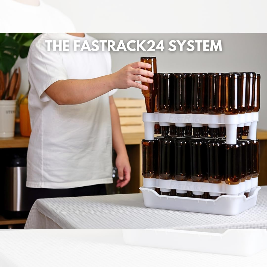 24-Bottle Wine Bottle Drying Rack | Stackable | White - Tray not included