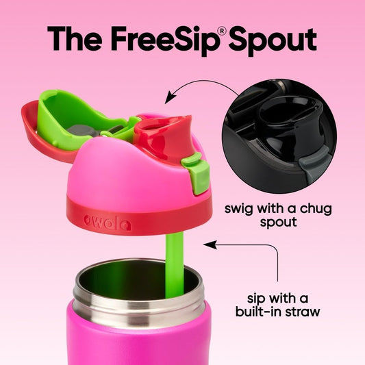 FreeSip Insulated Stainless Steel Water Bottle with Straw for Sports and Travel, BPA-Free, 32oz, Foggy Tide - Colors B