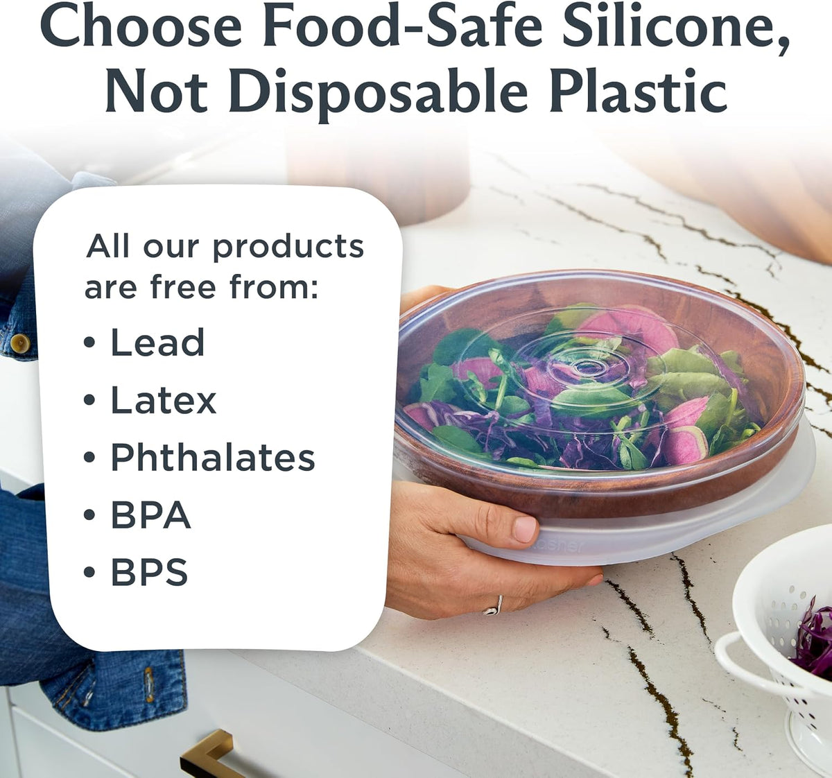 Reusable Silicone Stretch Lids, Clear, Variety of Sizes