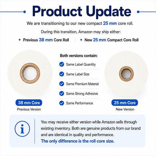 Blank Waterproof Label Stickers, Medium White Write-On Polypropylene Labels with Strong Permanent Adhesive, 70mm x 40mm (2.8” x 1.6”) 500/Roll, for Bottles, Storage Bins, Pantry & Cleaning Supplies