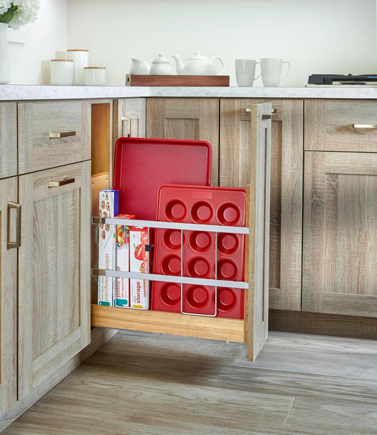 Wood Bakeware Pullout Organizer w/Soft-Close