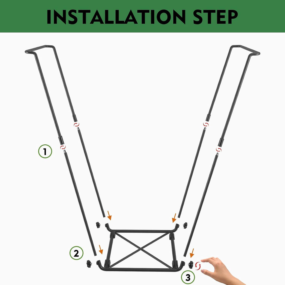 Trash Bag Holder, Outdoor Metal Leaf Bag Holder Stand, Garbage Bag Frame Holder for 30-45 Gallon Bags for Leaves, Camping, Yard Weeding, Lawn Party