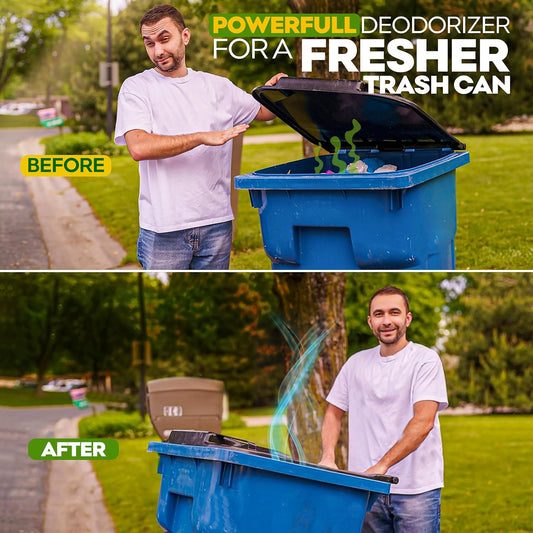 Dumpster Defender - 1.5lbs Outdoor Trash Can Deodorizer & Liquid Waste Absorber (Made in USA) Biodegradable Trash Can Odor Eliminator - Powerful Garbage Deodorizer for Always-Fresh Bins - 7 Cups