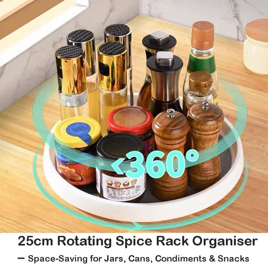 10 Inches Lazy Susan Turntable, Pantry Organizers and Storage Spice Rack Can Organizer for Kitchen Cabinet Fridge, Decorative Tray for Fruit, Corner Cabinet Pantry Bathroom Cosmetic Farmhouse