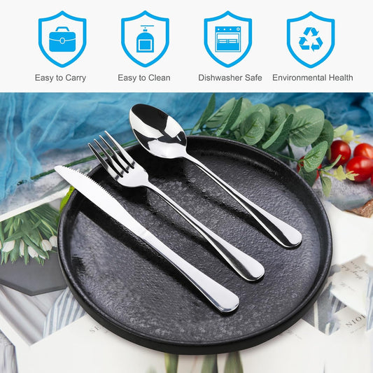 Travel Utensils With Case, Stainless Steel Reusable Portable Utensils Set With Case, Travel Silverware Set