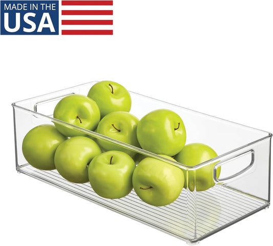 Stackable Storage Bin - Clear | Organizer Bin for Kitchen and Pantry, Made in USA