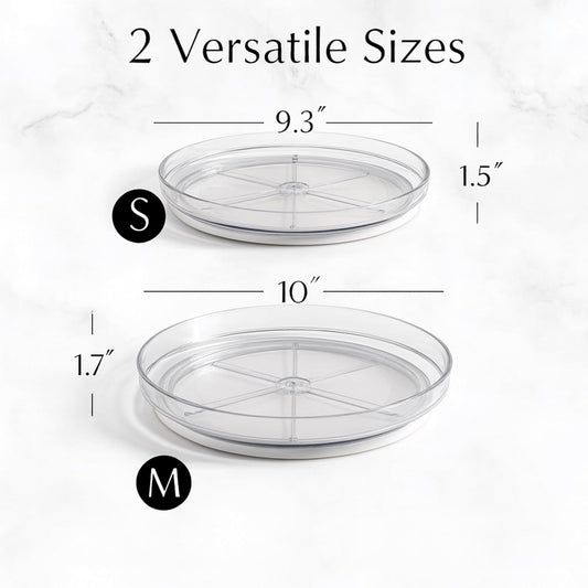 NOSTALGIQ Set Lazy Susan - Lazy Susan Organizer - Rotating Cabinet & Spice Rack, Clear