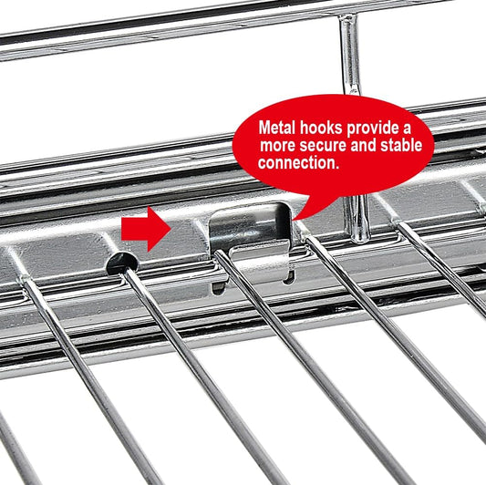 2 Tier Pull Out Cabinet Organizer (14" W x 21" D), Pull Out Drawers for Kitchen Cabinets, Pull Out Shelves for Base Cabinet Organization in Kitchen Bathroom Pantry, Chrome Finish