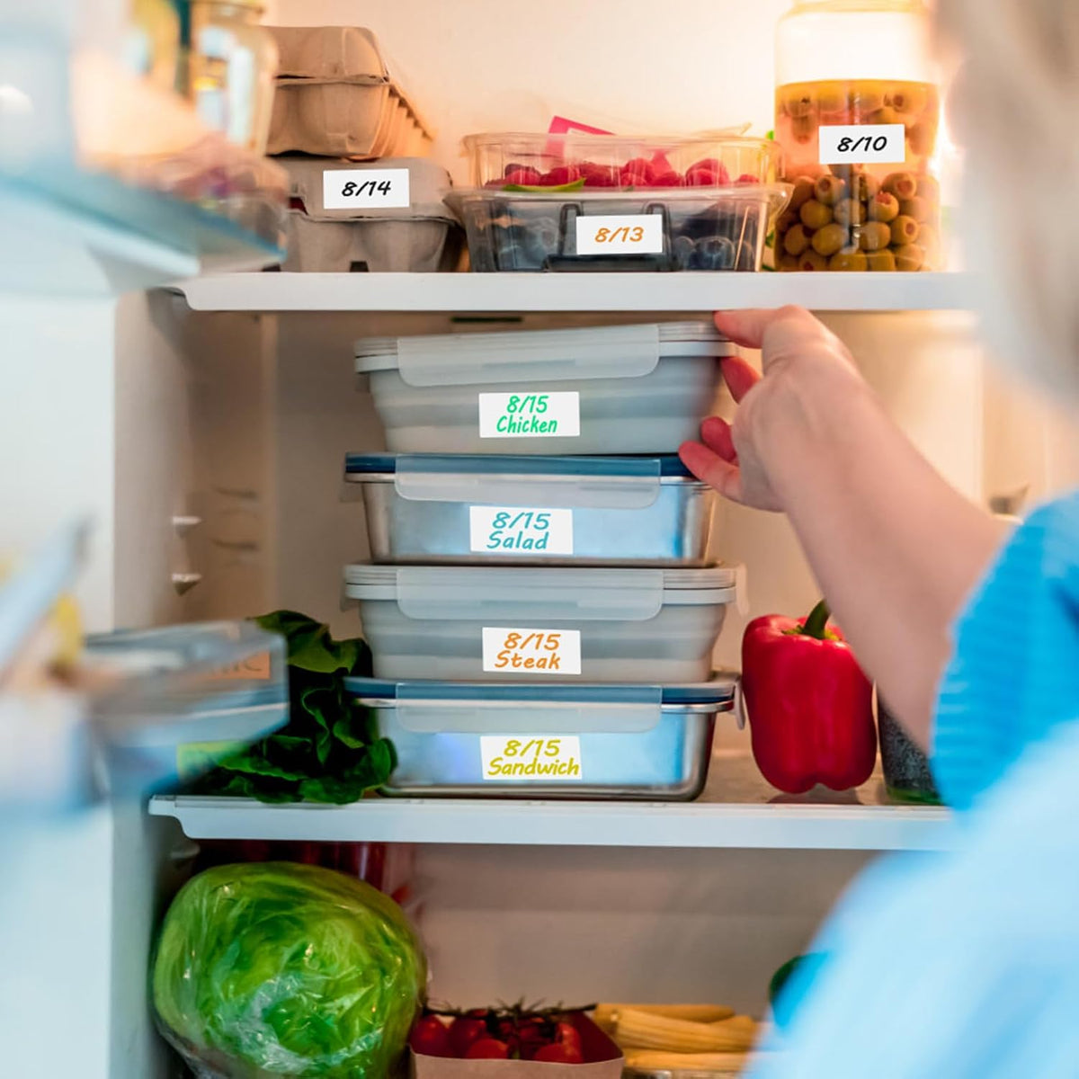1000 Removable Freezer Labels 1x2 Inch | Waterproof Oil Resistant Stickers, No Residue for Food Containers, Pantry Jars, Organization Meal Prep, 1 Roll