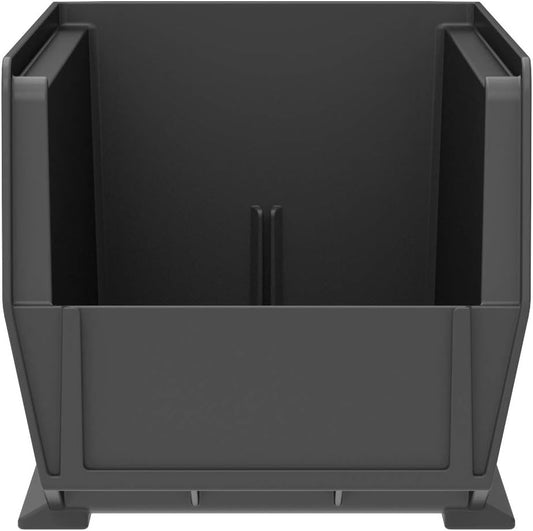 Akro-Mils 30234 AkroBins Plastic Storage Bins, Space-Saving Stackable Bins for Garage, Pantry, Craft Organization, 15" x 5" x 5", Black, 12-Pack