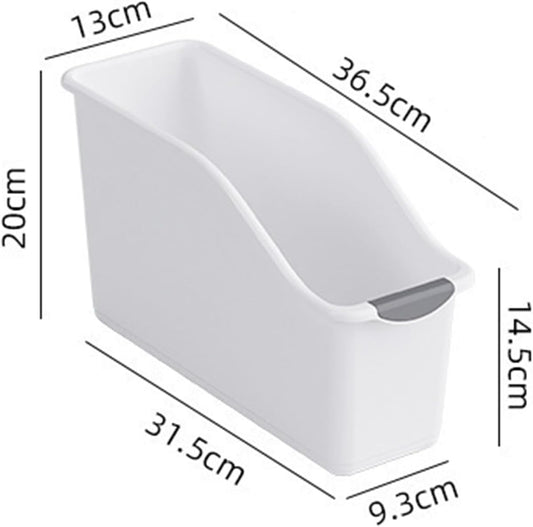 2 Pack Tall Under Sink Organizer with Wheels, Roll Out Plastic Organizer Bins with Handle for Kitchen, Bathroom and Pantry, Multi-purpose Freezer Organization, Kitchen Organizers and Storage