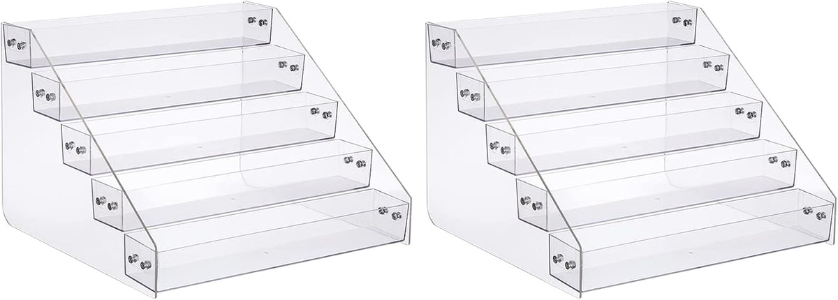 Tiered Spice Rack Acrylic, Spice Rack Shelf Seasoning Organizer for Countertop, Cabinet, Pantry, Kitchen Storage - 5 Tier