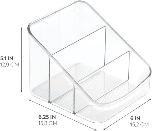 iDesign Linus BPA-Free Plastic 3-Tier Packet Organizer - 6.25" x 5.75" x 5", Clear