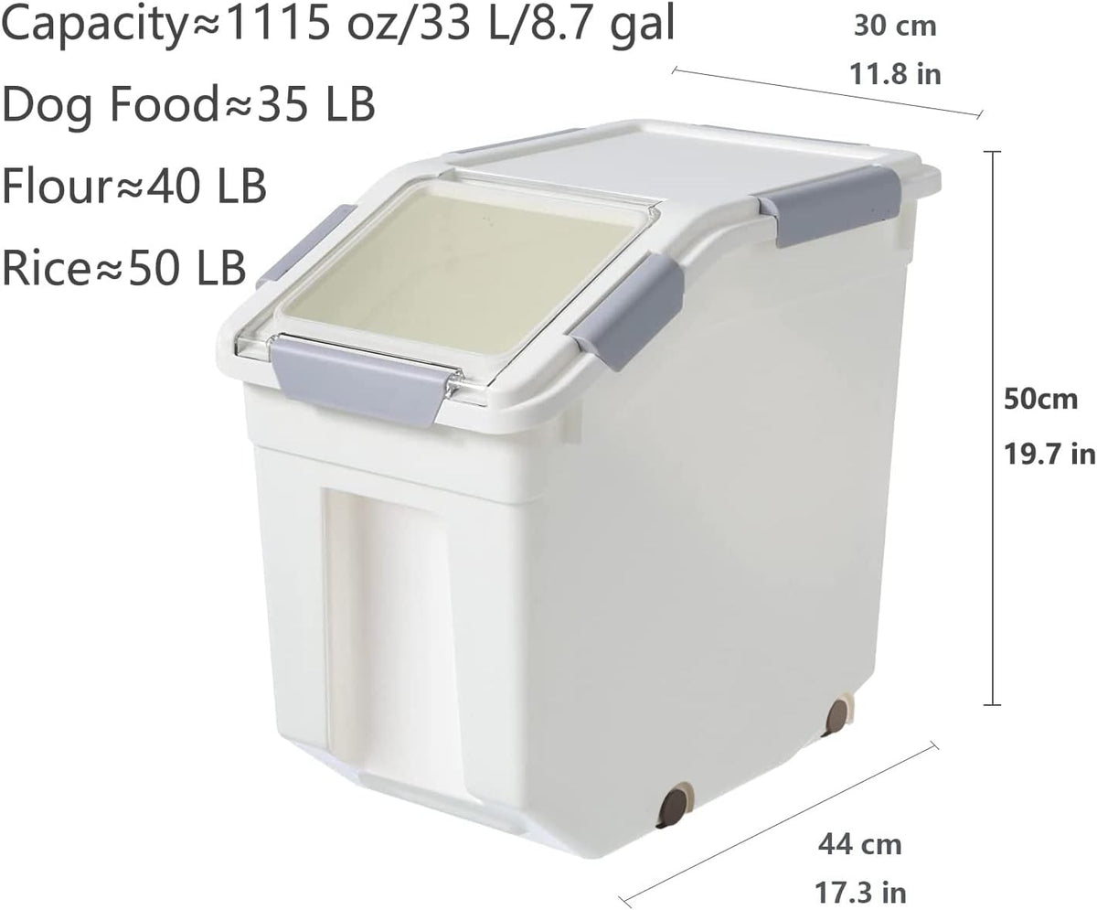 CITY BABY 2 Pack Airtight Flour Storage Container With Scoop,Dry Food, Sugar, Baking Supplies,Rice Container Set -BPA Free- Pet Food Storage Container,Dog Cat Birds Food Bin(13LB)