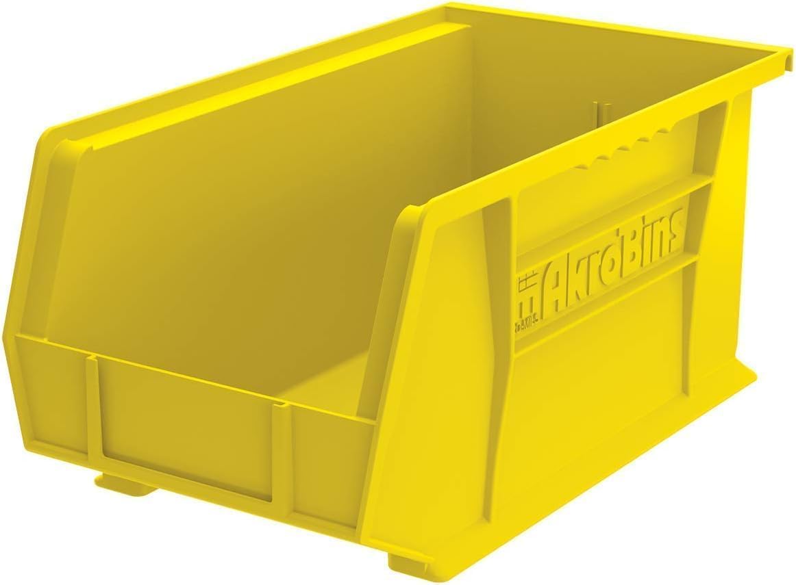 Akro-Mils 30240 AkroBins Plastic Storage Bins, Space-Saving Stackable Bins for Garage, Pantry, Craft Organization, 15 x 8 x 7 inches, Blue, 12-Pack