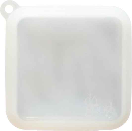 Silicone Sandwich Storage Bag - Leakproof, Lay-Flat, Opens Fully Case - 6.5”×1.1”×6.5” - Microwave/Oven/Dishwasher/Freezer Ready - Built-In Hang Loop - Sandwich Container for Work & Travel