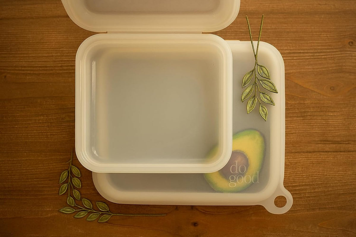 Silicone Sandwich Storage Bag - Leakproof, Lay-Flat, Opens Fully Case - 6.5”×1.1”×6.5” - Microwave/Oven/Dishwasher/Freezer Ready - Built-In Hang Loop - Sandwich Container for Work & Travel