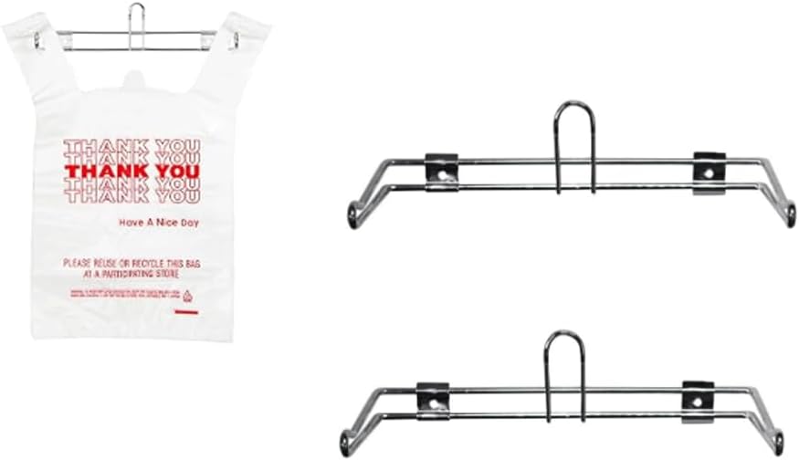 Wall-mounted shopping plastic bag holder, shopping bag dispenser, suitable for supermarkets, restaurants, grocery stores, fruit shops, and homes, pack of 2