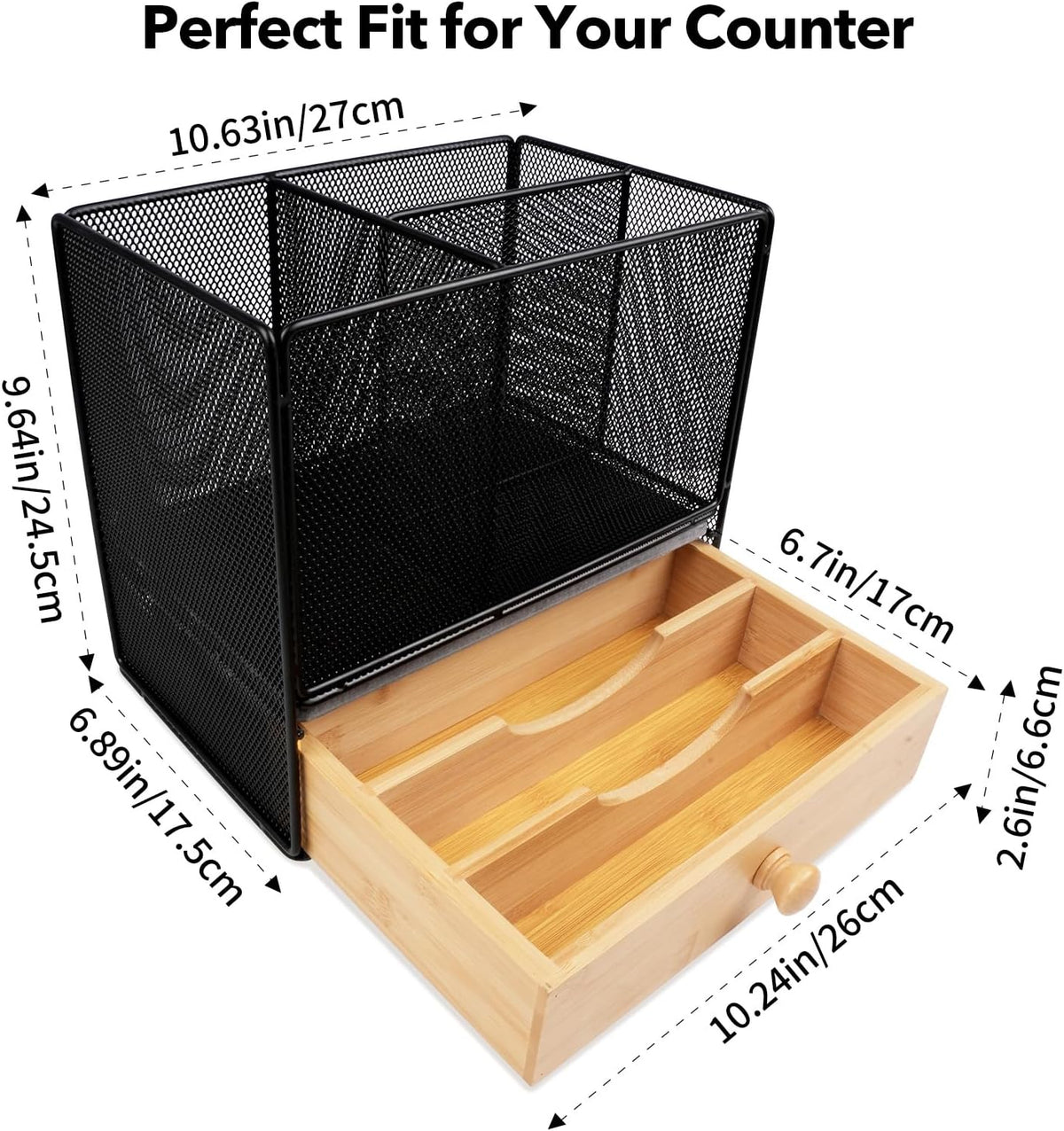 Kitchen Utensil Holder Countertop,Extra Large Utensil Organizer with Drawer