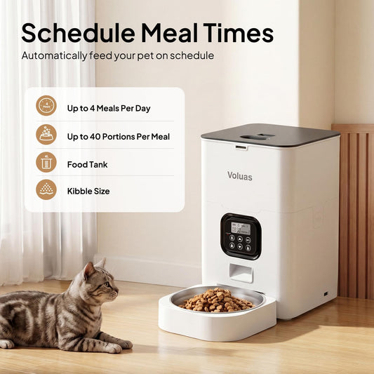 Automatic Cat Feeder, 4L Timed Dry Food Dispenser for Cats & Dogs