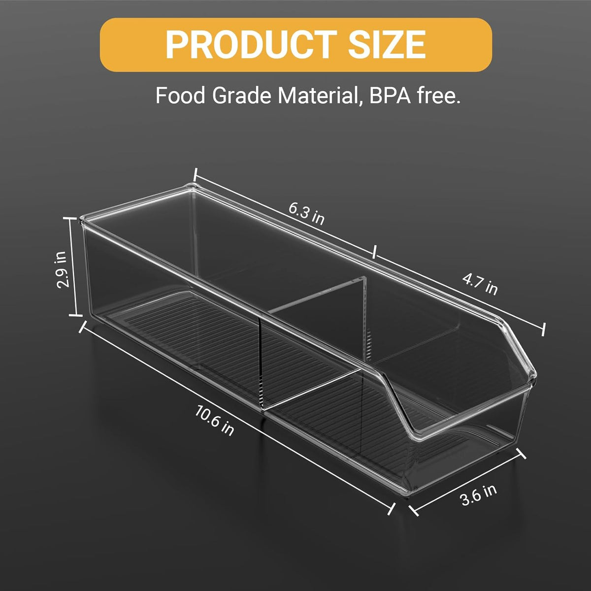 Tea Bag Organizer, Tea Bag Holder, Clear Plastic Tea Organizer for Cabinet, 2 Compartment Storage for Tea, Coffee, Sugar, Seasoning Packets, Fridge, Tabletop, Kitchen Countertop