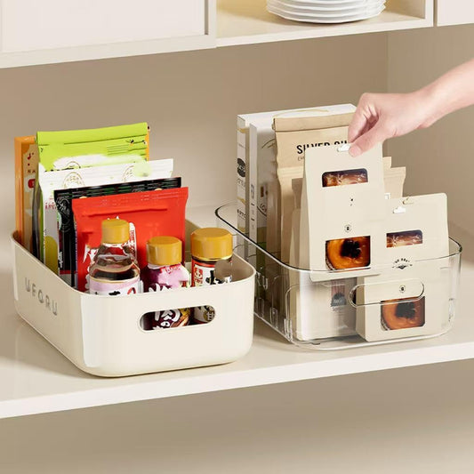 Kitchen Organiser,Multi-Compartment Spice Packet Storage Box Suitable For Kitchen,Fridge And Spice,Tea Bag,Seasoning Packet Storage(Creamy White)