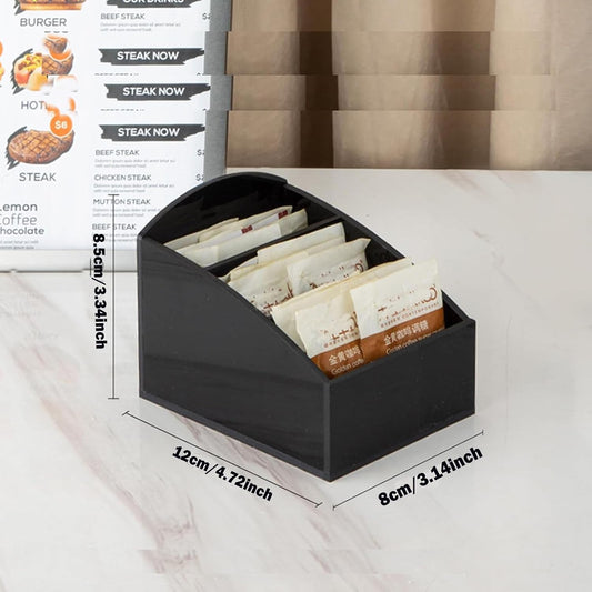 BinaryABC Coffee Bar Sugar Packet Holder,Sugar Packet Organizer,Tea Bag Organize,Drink Packet organizer,Coffee Pod Storage Box,Tea Bar Accessories (Black)