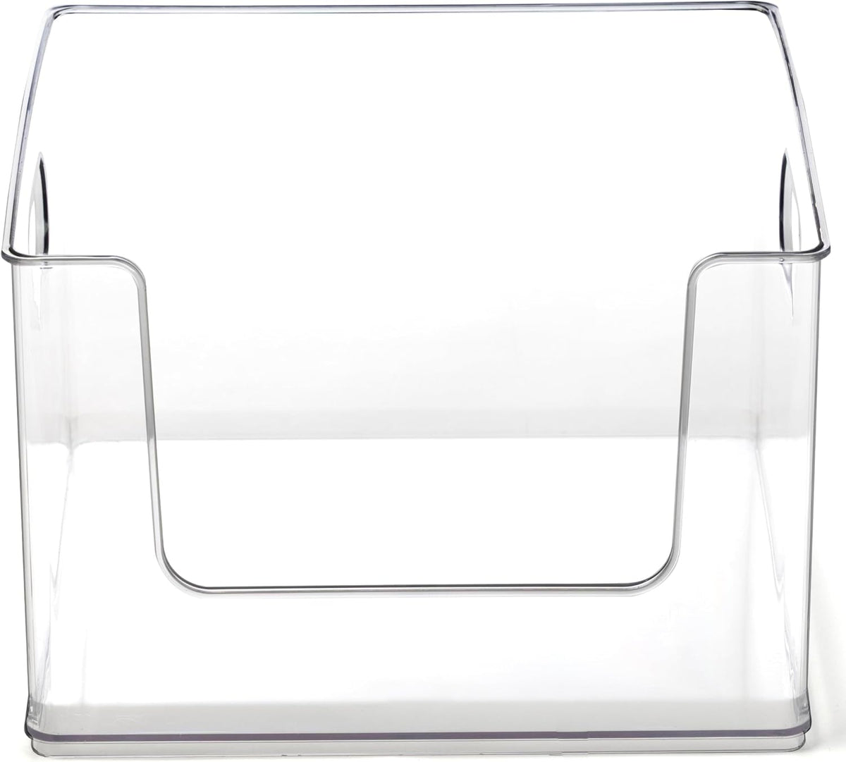 BINO | Stackable Plastic Storage Bins, Open-Front - Clear | THE CLARUS COLLECTION | Pantry Organizers and Storage Containers | Fridge Organizer Bins | Kitchen Cabinet Organizer | Medicine Cabinet Bin