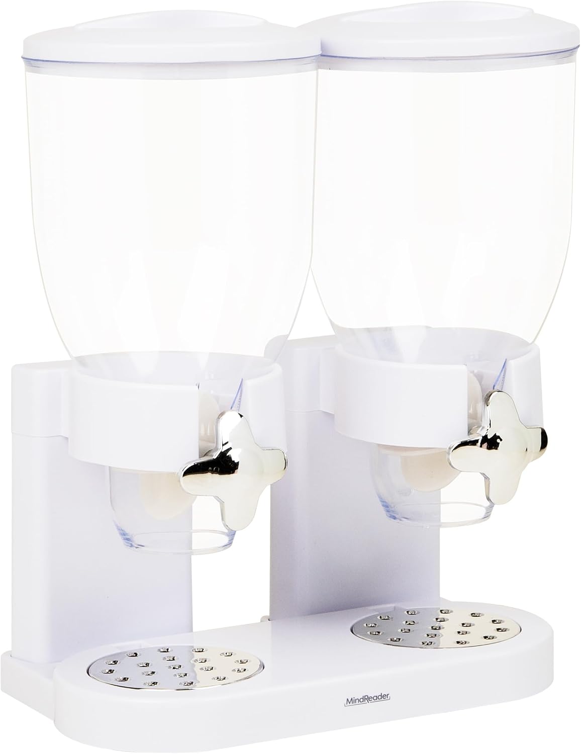 Mind Reader Double Dry Food Dispenser, 2 x 3.5L Countertop Containers for Cereal, Granola, Candy, Rice, and Coffee Beans