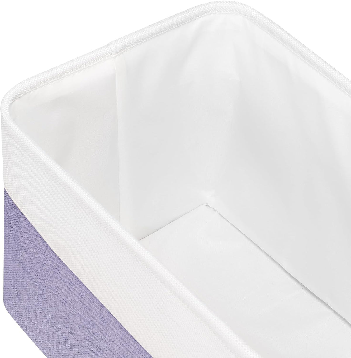 Univivi 4PC Small Fabric Storage Bins,15x6x5 inch Long Narrow Storage Baskets with PU Handles for Closet,Cabinet,Countertop Organizing Small Items (Gray,15x6x5 inch)