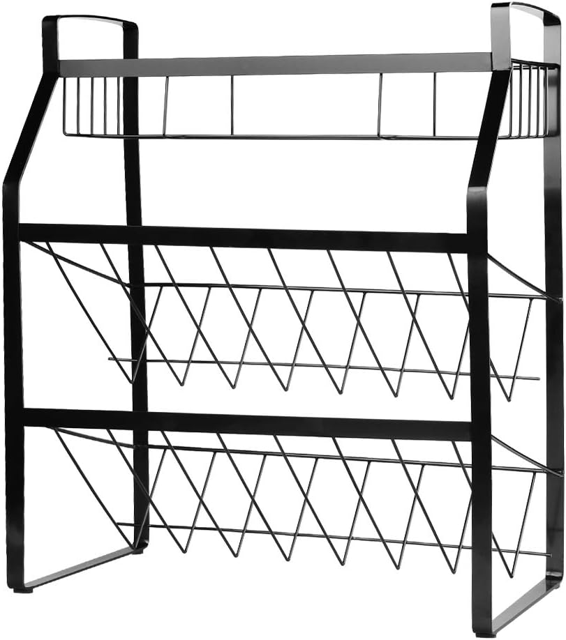Tomorotec 3-Tier Compact Size Kitchen Spice Organizer Shelf Rack Storage, Bar Storage Cabinet Organization, Kitchen Counter & Cabinet Shelf Organizer