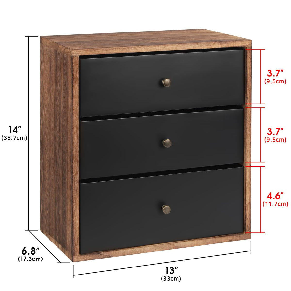 J JACKCUBE DESIGN Essential Oil Storage Box, Holds up to 124 Bottles 5-30 ml Standard and Roller Bottles, 3 Tier Metal & Wooden Drawer Case Organizer Display Container- MK584A